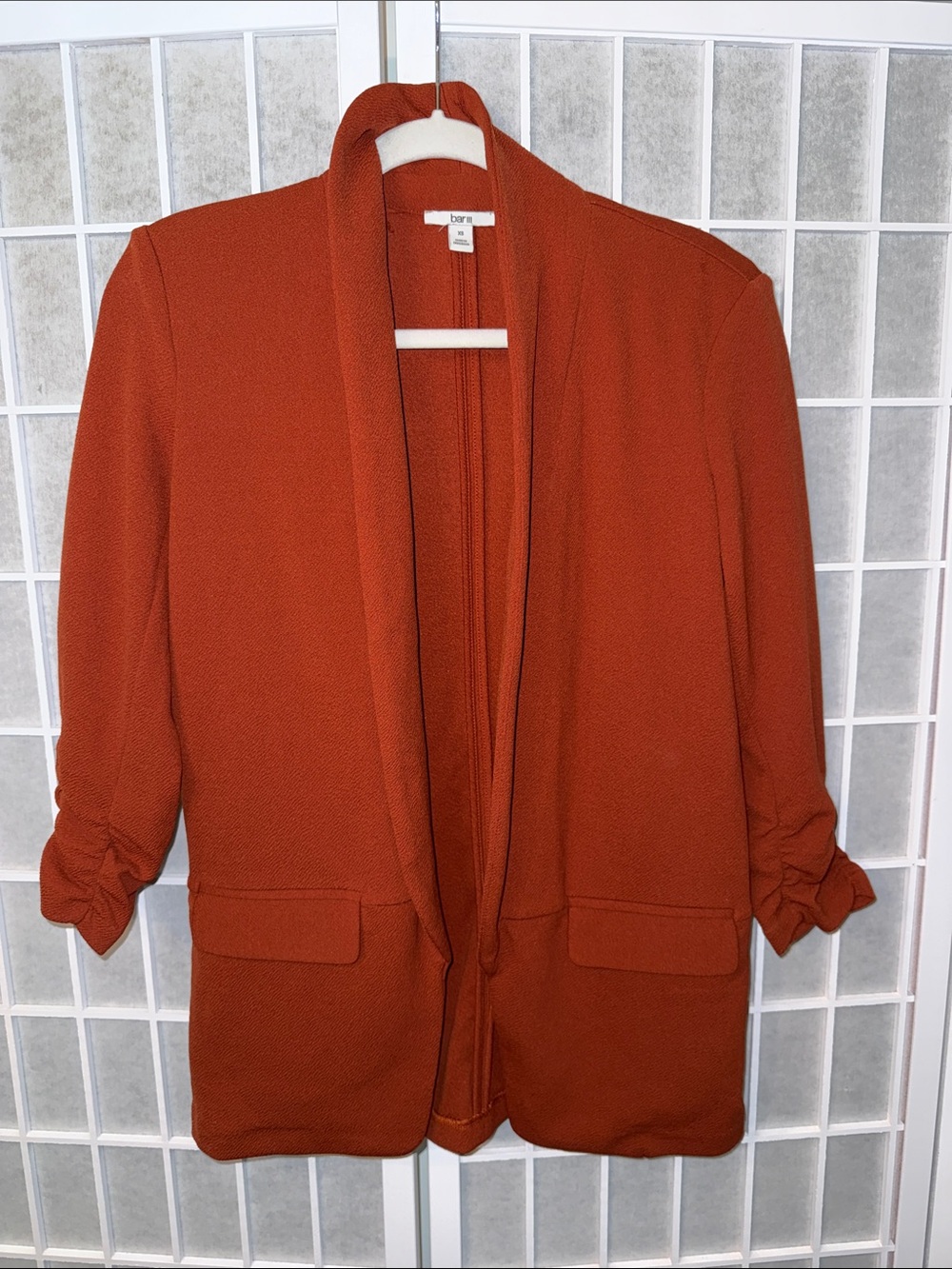 Bar III Rust Open-Front Draped Blazer Size XS